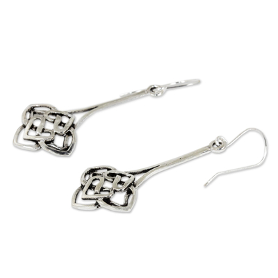 Sterling silver dangle earrings, 'Tiger Lily' - Handcrafted Sterling Silver Dangle Earrings from Thailand